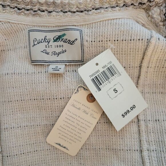 Lucky Brand Moto Jacket Beige Boucle Size Small - Picture 6 of 11